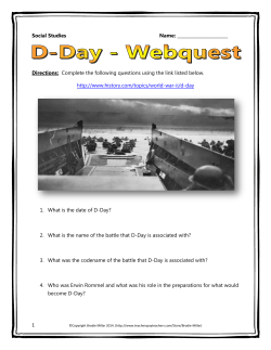 D Day World War II Webquest