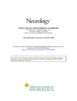 Stiff Eyes in Stiff Person Syndrome 2008