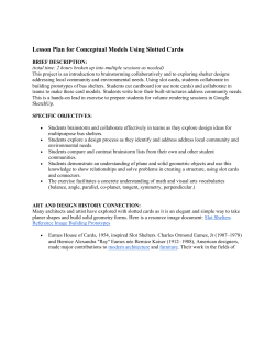 Lesson Plan for Conceptual Models Using Slotted Cards