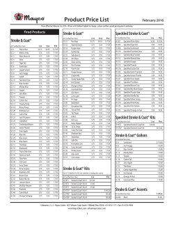 Product Price List February 2016