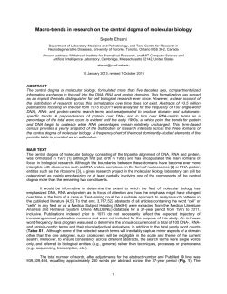 Macro-trends in research on the central dogma of