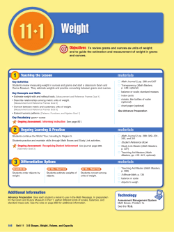 Lesson 11.1 Weight