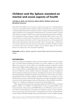Children and the Sphere standard on mental and social aspects of