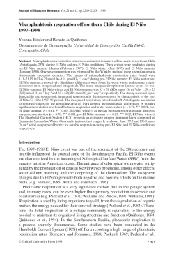 Microplanktonic respiration off northern Chile during El Ni&ntilde;o 1997
