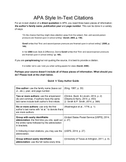 APA Style InText Citations