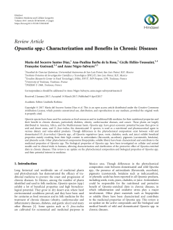 Opuntia spp.: Characterization and Benefits in Chronic Diseases