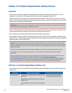 Destiny&reg; 14.5 System Requirements&mdash;Destiny Servers