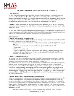 Disabled Adult Child Benefits - New York Legal Assistance Group