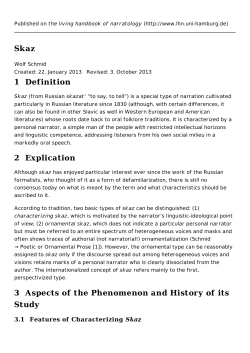 Skaz - the living handbook of narratology