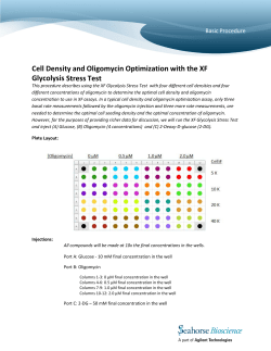 Cell Density and Oligomycin Optimization with the XF Glycolysis