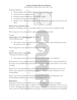 Passive and Active Voice - Campus Academic Resource