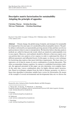 Descriptive matrix factorization for sustainability