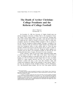 The Death of Archer Christian: College Presidents and the