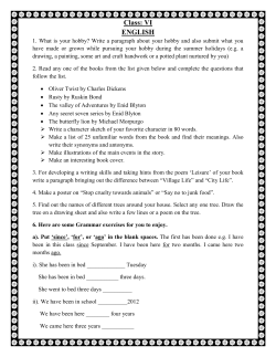 Class: VI ENGLISH - dav public school, brs nagar, ludhiana