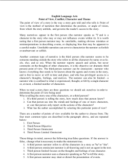 POV, Conflict, Character And Theme
