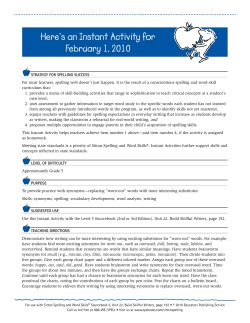 Here`s an Instant Activity for February 1, 2010