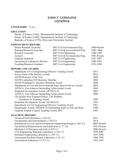 Curriculum vitae - Tufts University School of Engineering
