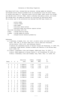 - 1 - Estimation of Beta-Decay Properties Beta-decay half