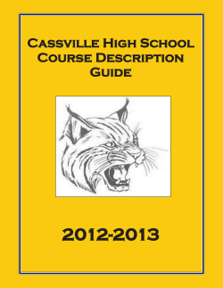 Cassville High School Course Description Guide - Cassville R