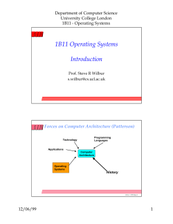 1B11 Operating Systems Introduction