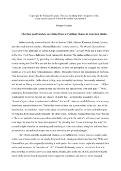 Copyright by Giorgio Mariani. This is a working draft--no