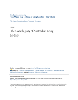 The Unambiguity of Aristotelian Being