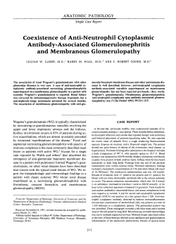 Coexistence of Anti-Neutrophil Cytoplasmic Antibody