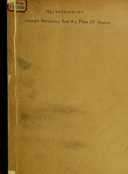 Joseph Galloway and his plan of union