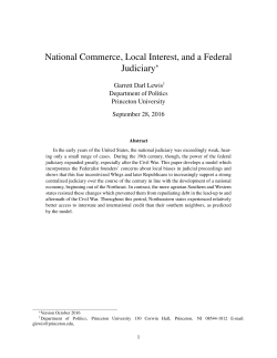 National Commerce, Local Interest, and a Federal Judiciary