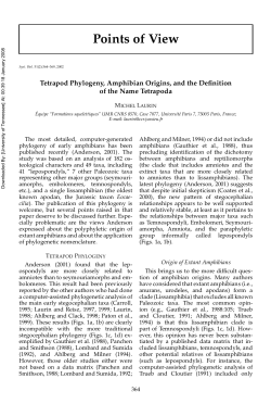 Origin and Phylogenetic Relationships of Living Amphibians