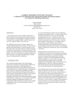 CARBON DIOXIDE INTENSITY RATIOS: A Method of Evaluating the