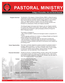 pastoral ministry - University of the Incarnate Word
