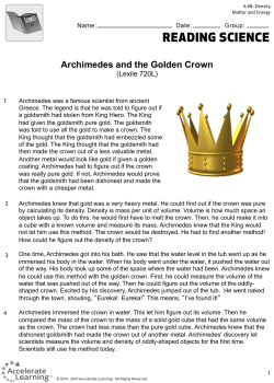 Archimedes and the Golden Crown