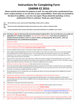 Instructions for Completing Form 1040NR-EZ