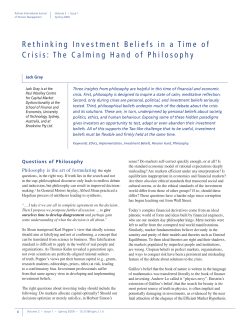 Rethinking Investment Beliefs in a Time of Crisis: The