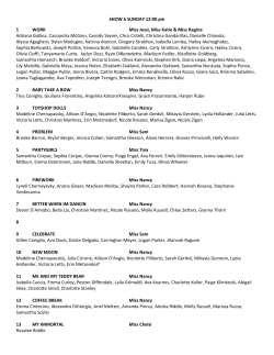 SHOW 6 SUNDAY 12:00 pm 1 WORK Miss Jessi