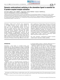 Dynamic conformational switching in the chemokine ligand is