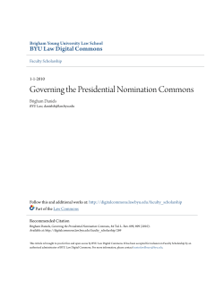 Governing the Presidential Nomination Commons