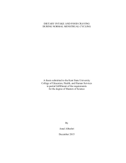 DIETARY INTAKE AND FOOD CRAVING DURING NORMAL