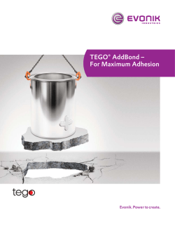 TEGO® AddBond – For Maximum Adhesion