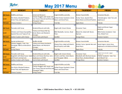 May Menu - Xplor Today