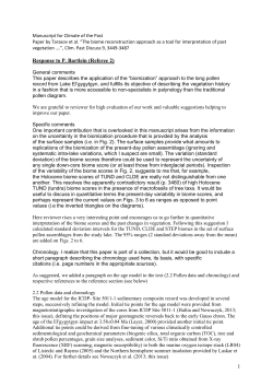 Manuscript for Climate of the Past