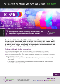 Calling Time on Sexual Violence and Alcohol: THE FACTS