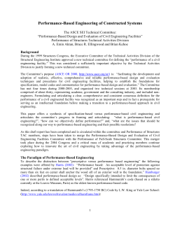 Performance Based Design and Evaluation of Constructed Facilities: