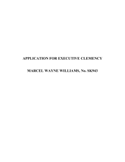 APPLICATION FOR EXECUTIVE CLEMENCY MARCEL WAYNE