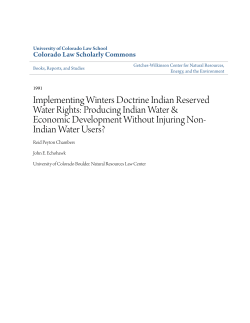 Implementing Winters Doctrine Indian Reserved Water Rights
