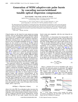 Generation of WDM adaptive-rate pulse bursts by cascading narrow