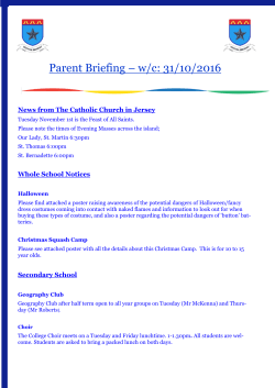 Parent Briefing 31st October 2016