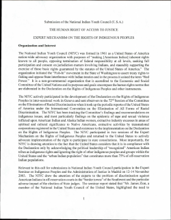 Submission of the National Indian Youth Council