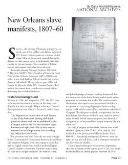 New Orleans Slave Manifests, 1807-60
